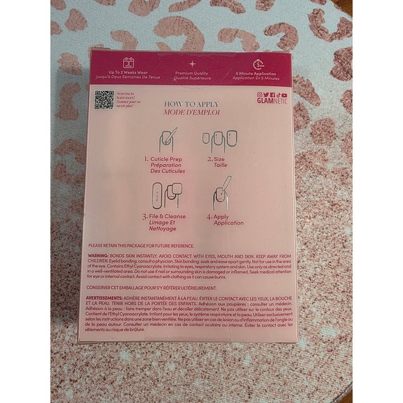 Glamnetic Bubble Gum Glaze Press On Nails Short Almond Pink French Glazed NEW - Picture 2 of 3